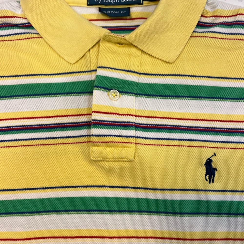Ralph Lauren Yellow Polo with Multicolor Stripes